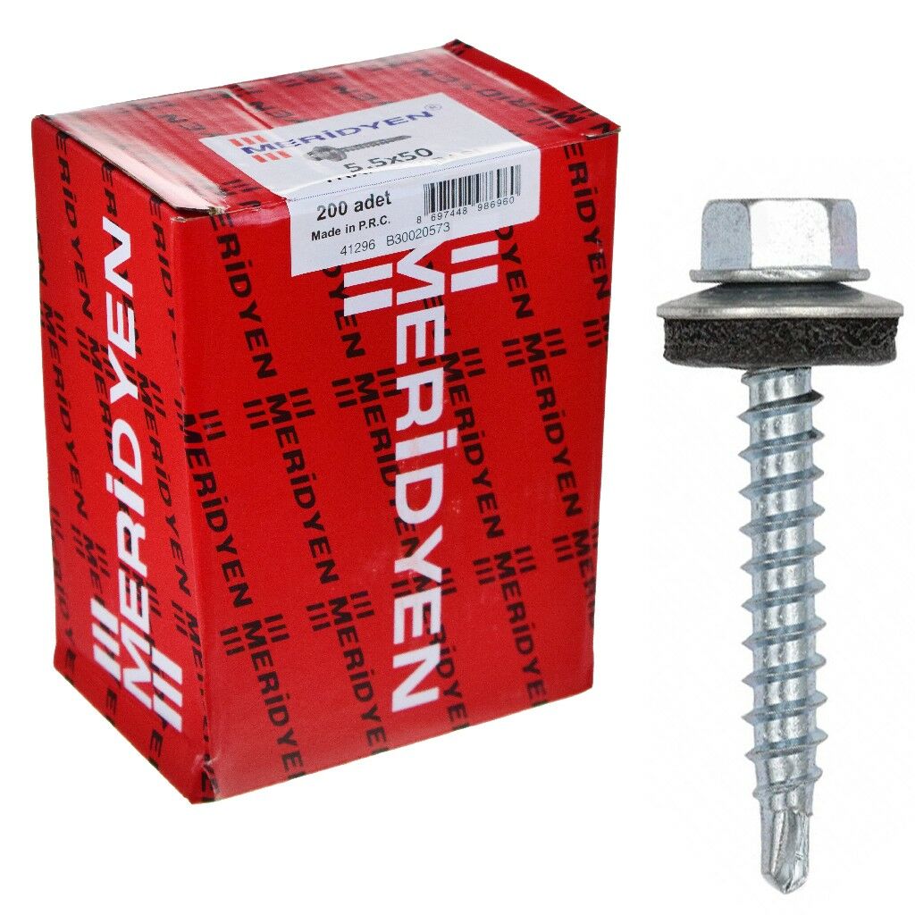 MERİDYEN 5.5*50 TRAPEZ ÇATI VİDASI PK:200