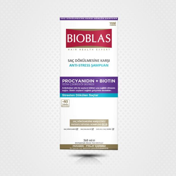 BIOBLAS 360 ML ŞAMP. STRESTEN DÖKÜLEN SAÇLAR