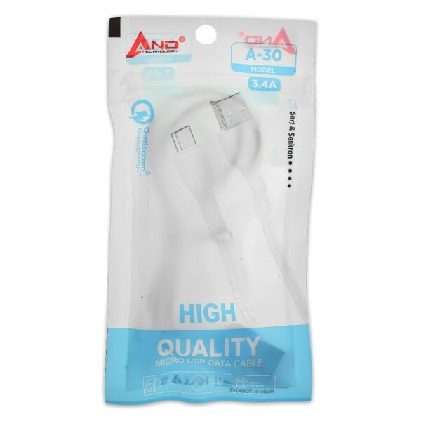 AND MİKRO USB DATA KABLO 3.4A AND-A30