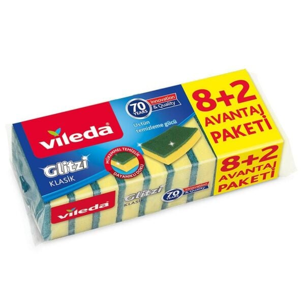 VİLEDA ANTİ BAKT. YEŞİL DÜZ SÜNGER 8+2 Lİ