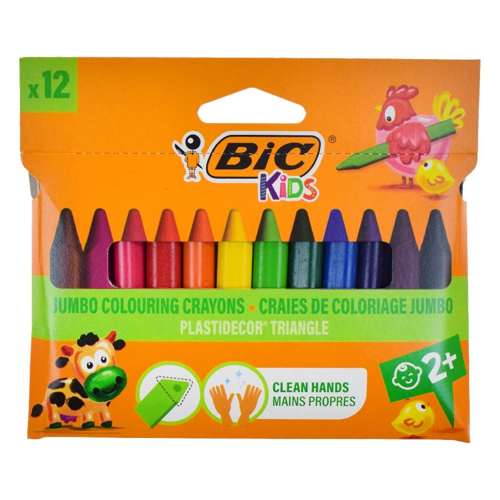 BİC PLASTİDECOR JUMBO ÜÇGEN PASTEL BOYA 12 Lİ