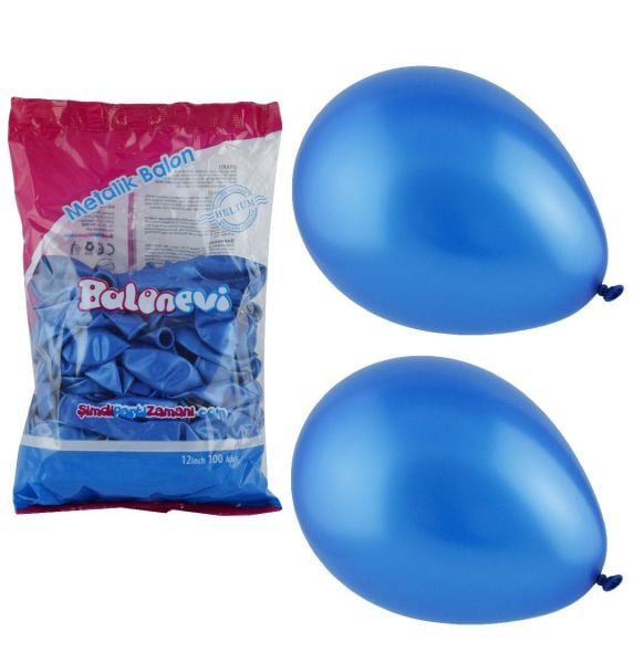 BALONEVİ METALİK MAVİ BALON 12**
