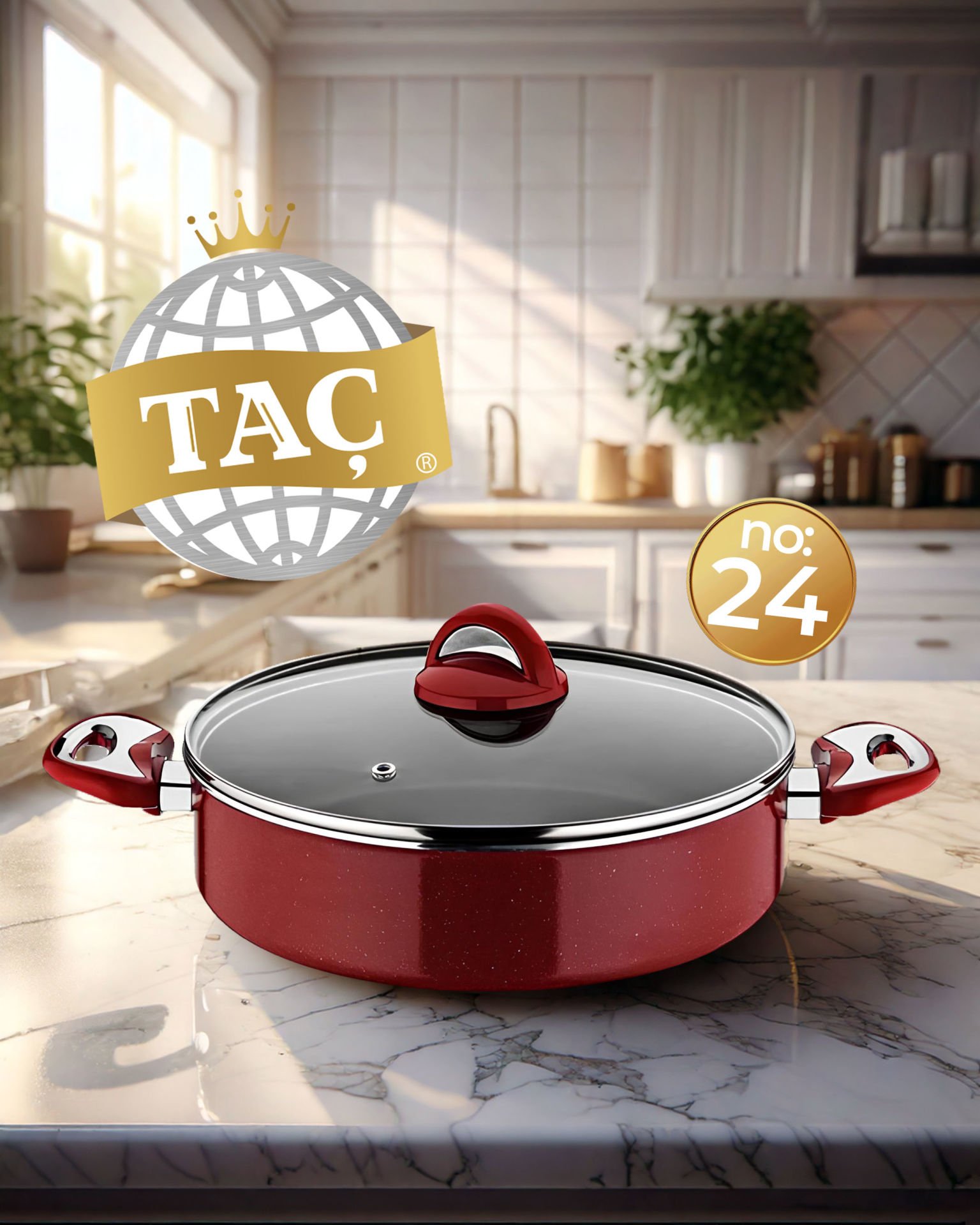 TAÇ GRANİT BASIK TENCERE NO:24