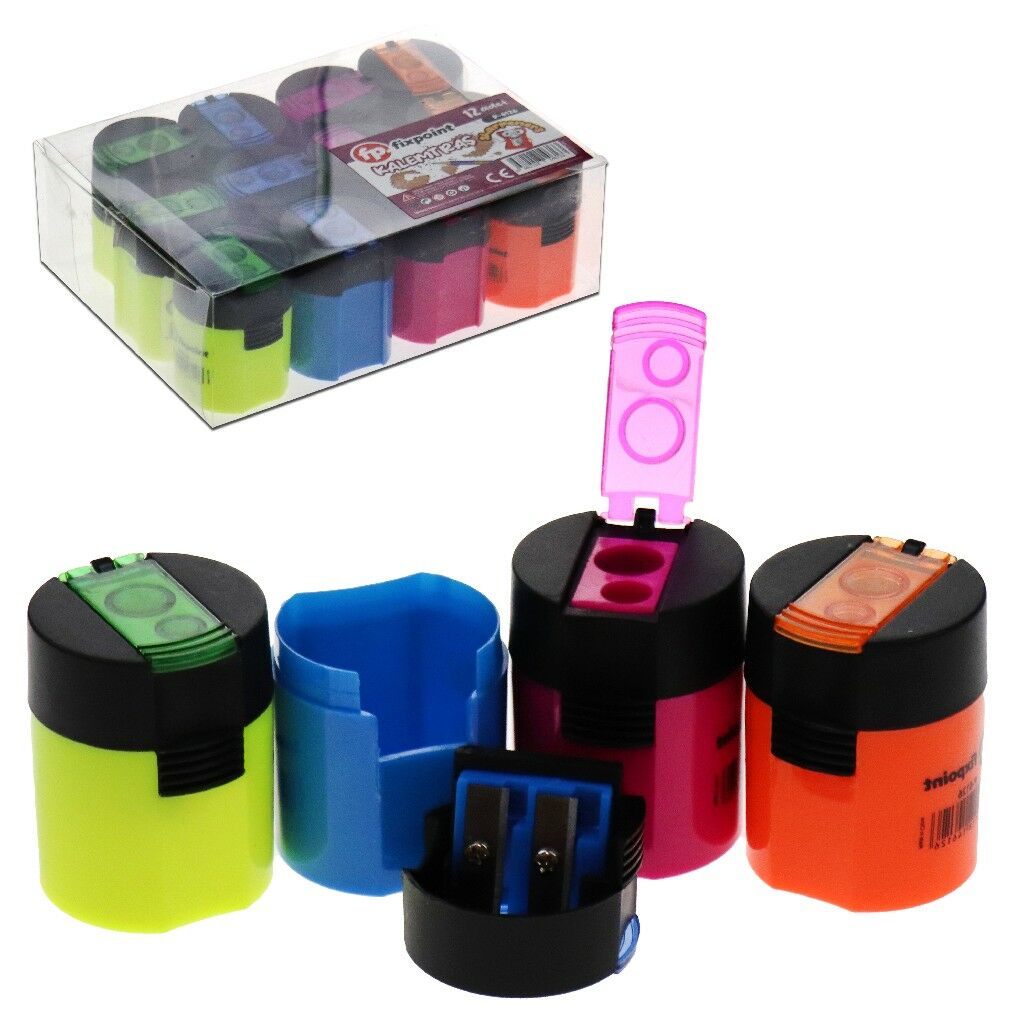 FİXPOİNT 2 Lİ YUVARLAK KALEMTIRAŞ SİYAH KAPAK P-6126