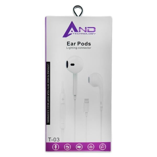 AND EARPODS LİGHTNİNG KULAKLIK AND-T03