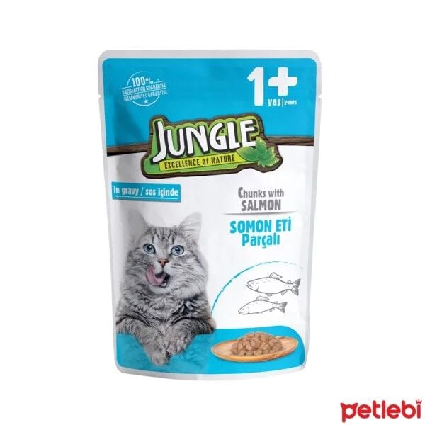 JUNGLE 100 GR POUCH YETİŞKİN KEDİ SOMONLU