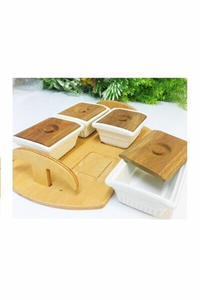 ECR-04 AHŞAP STANDLI KAHVALTILIK 4LÜ