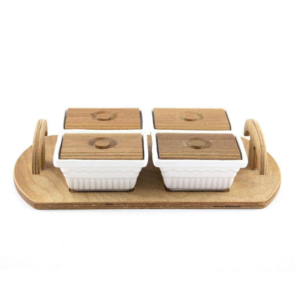 ECR-04 AHŞAP STANDLI KAHVALTILIK 4LÜ