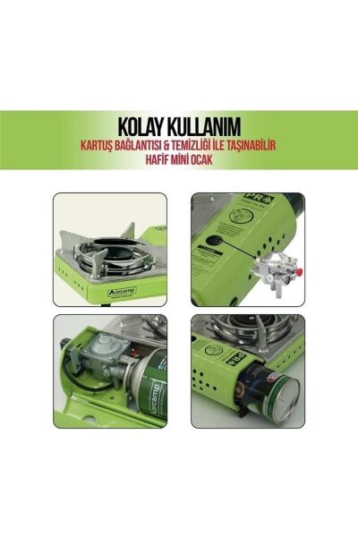 ORCAMP PORTATİF MİNİ OCAK TEKLİ ÇANTALI YEŞİL CK-506