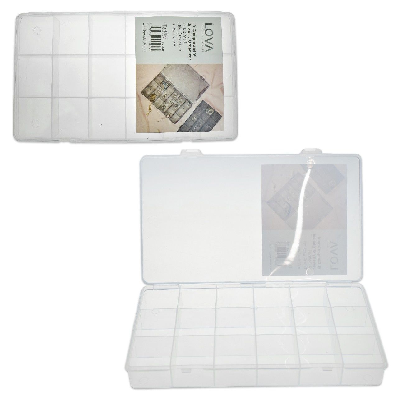 LOVA 18 BÖLMELİ MAXİ TAKI ORGANİZER LV-148