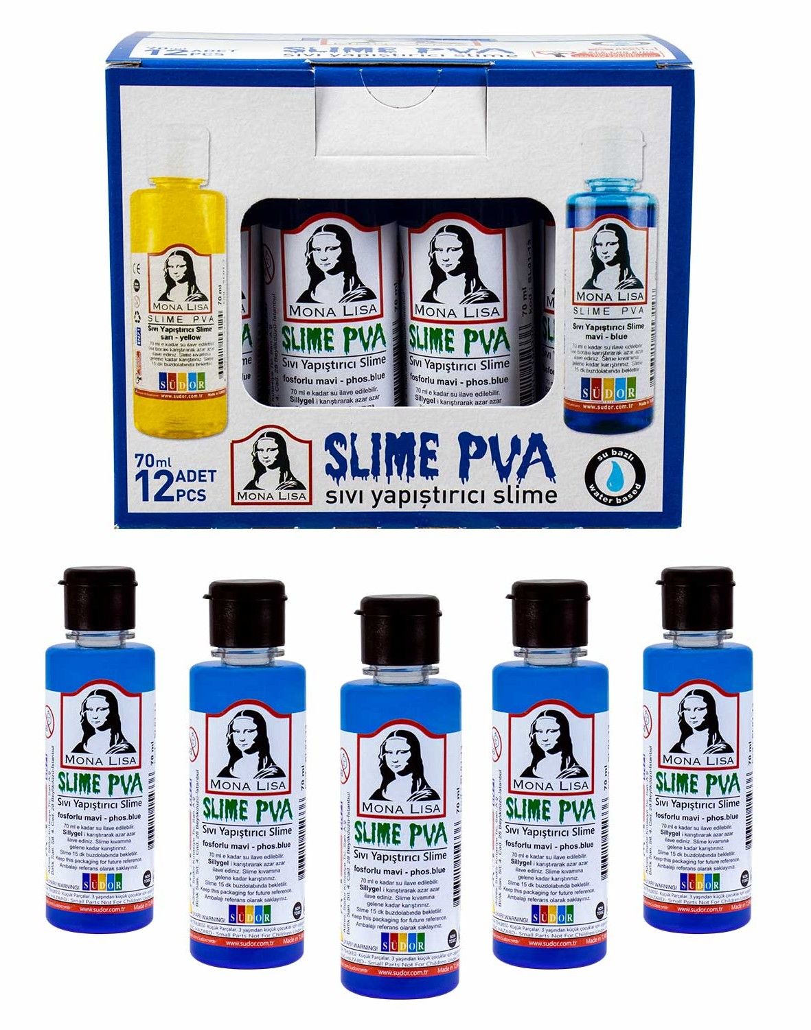 SÜDOR SIVI SLİME YAPIŞTIRICI 70 ML FOSFORLU MAVİ SL01-13