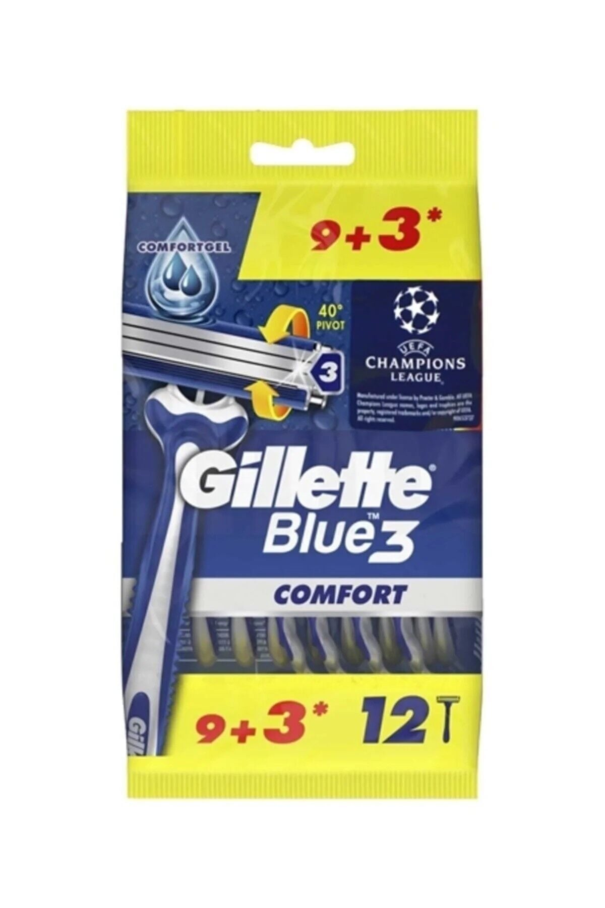 GİLLETTE BLUE 3 COMFORT 9+3 POŞET JİLET