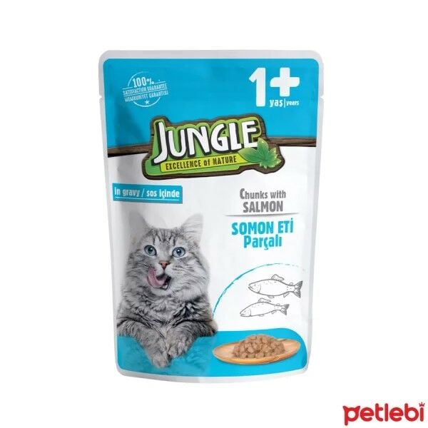 JUNGLE 100 GR POUCH YETİŞKİN KEDİ SOMONLU