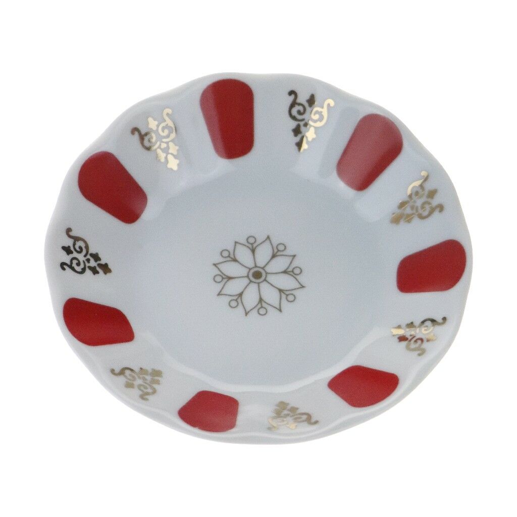 PORLAND KIRMIZI YALDIZ ÇAY TABAĞI 11 CM