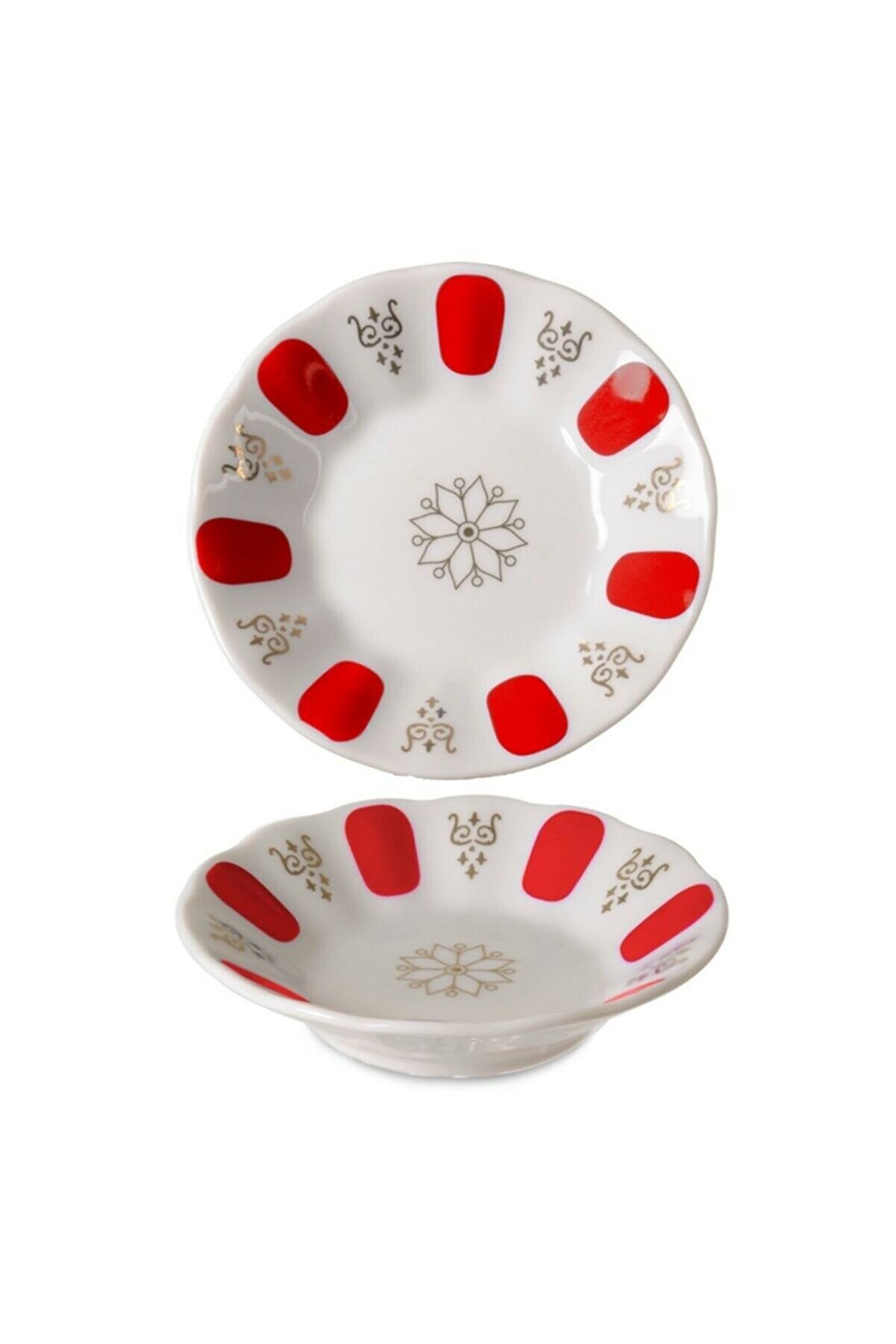 PORSELEN ÇAY TABAĞI KIRMIZI DF-026
