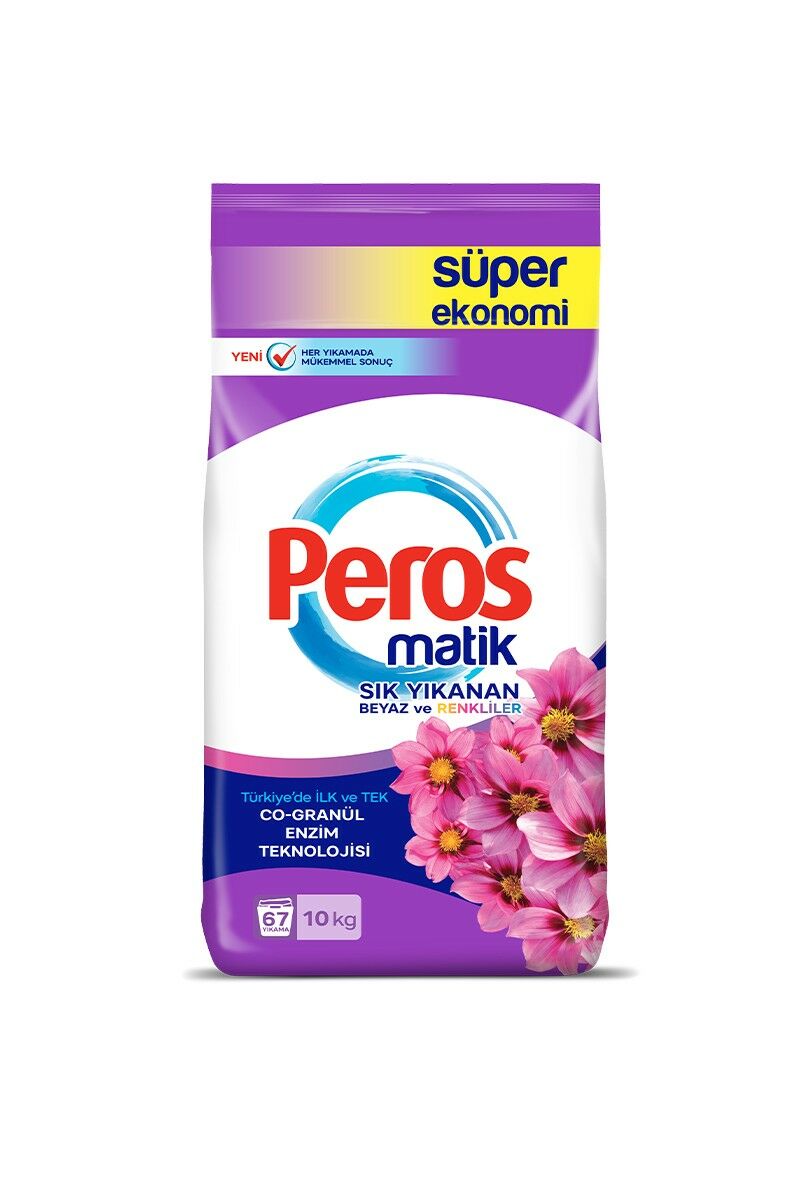 PEROS MATİK 10 KG RENKLİ BEYAZ YILDIZ ÇİÇEĞİ