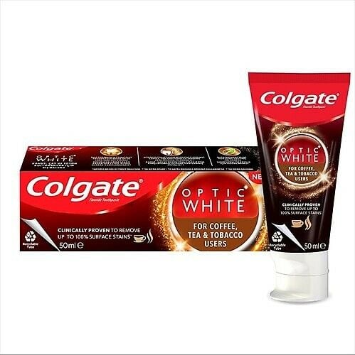 COLGATE OPTIC WHITE 50ML ÇAY-KAHVE-TÜTÜN KULLANANLAR İÇİN DİŞ MACUNU