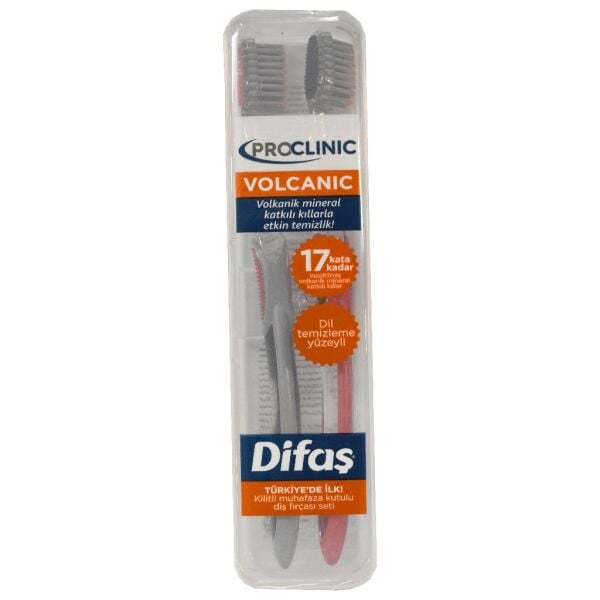 DİFAŞ PRO-CLINIC VOLCANIC 1+1 DİŞ FIRÇASI