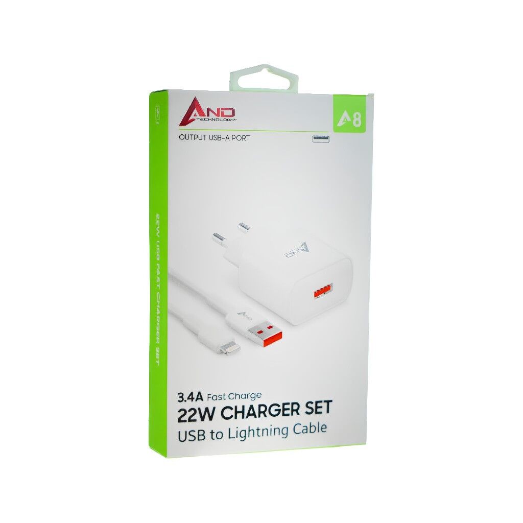 AND LİGHTNİNG 22 W 3,4 A ŞARJ SET AND-A8