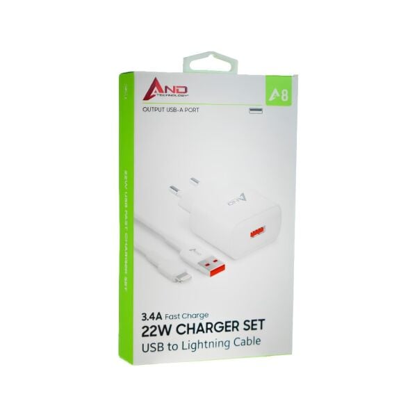 AND LİGHTNİNG 22 W 3,4 A ŞARJ SET AND-A8