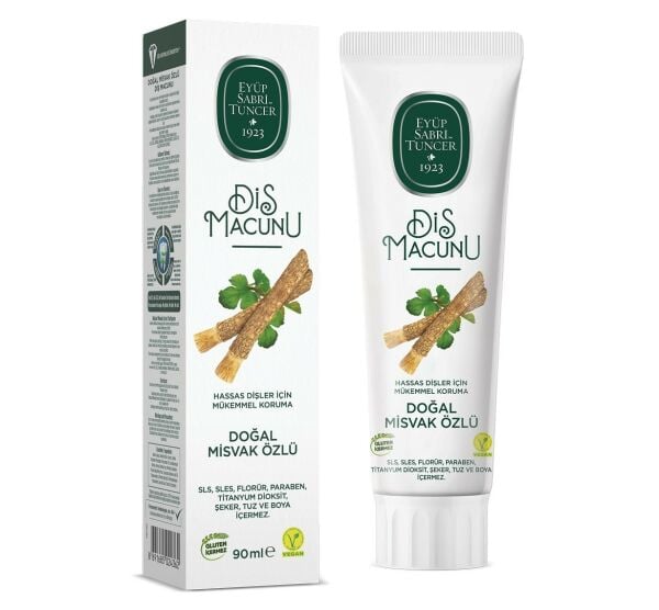 E.SABRİ TUNCER 90ML DOĞAL MİSVAK ÖZLÜ DİŞ MACUNU