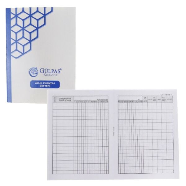 GÜLPAŞ 10x14 AYLIK PUANTAJ DEFTERİ KÜÇÜK 127