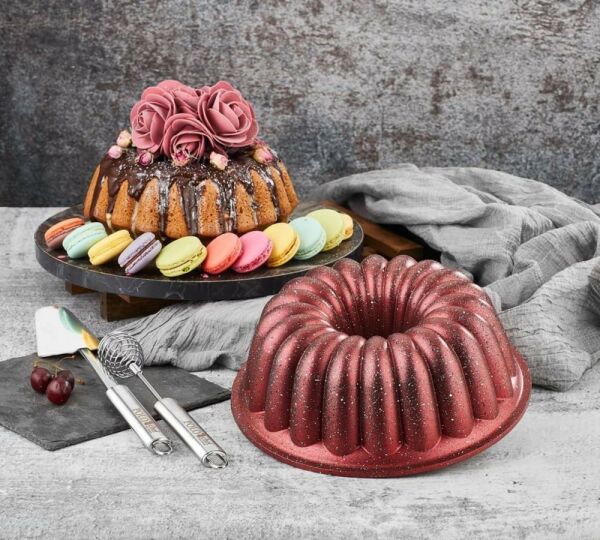 POLOCHEF DAMLA GRANİT DÖKÜM KEK KALIBI KIRMIZI DDK-126