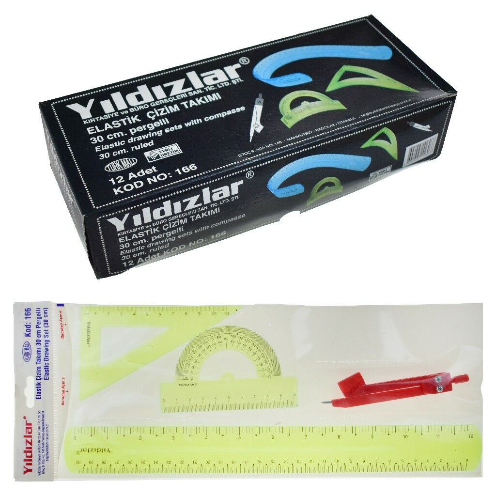 YILDIZLAR PERGELLİ ELASTİK ÇİZİM TAKIMI 30 CM NO:166