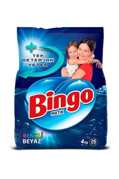 BİNGO MATİK 4 KG RENKLİ VE BEYAZ