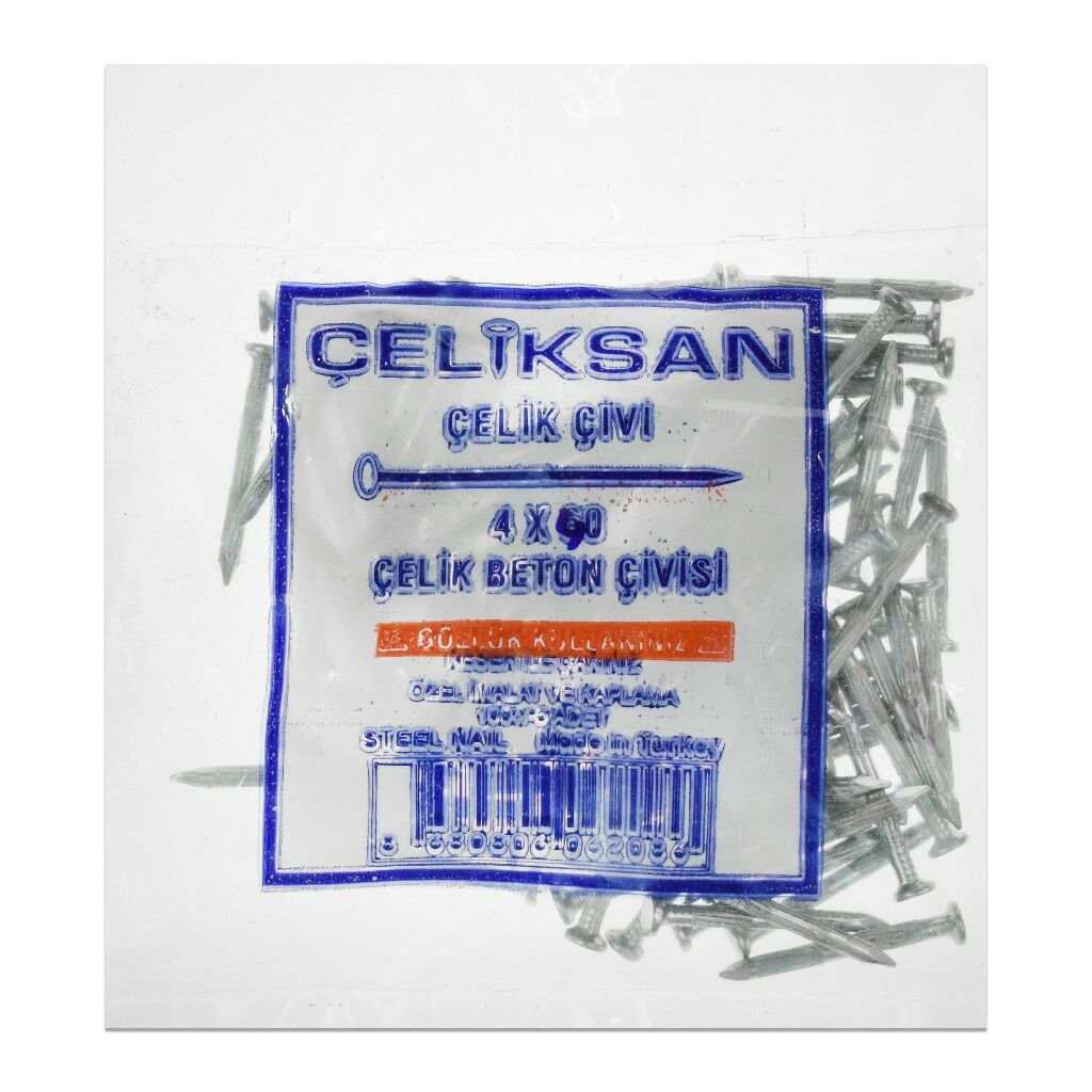 ÇELİKSAN BEYAZ OLUKLU 4*60 ÇELİK ÇİVİ 018052