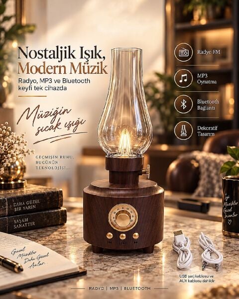 YAGE NOSTALJİK GECE LAMBALI RADYO YG-891