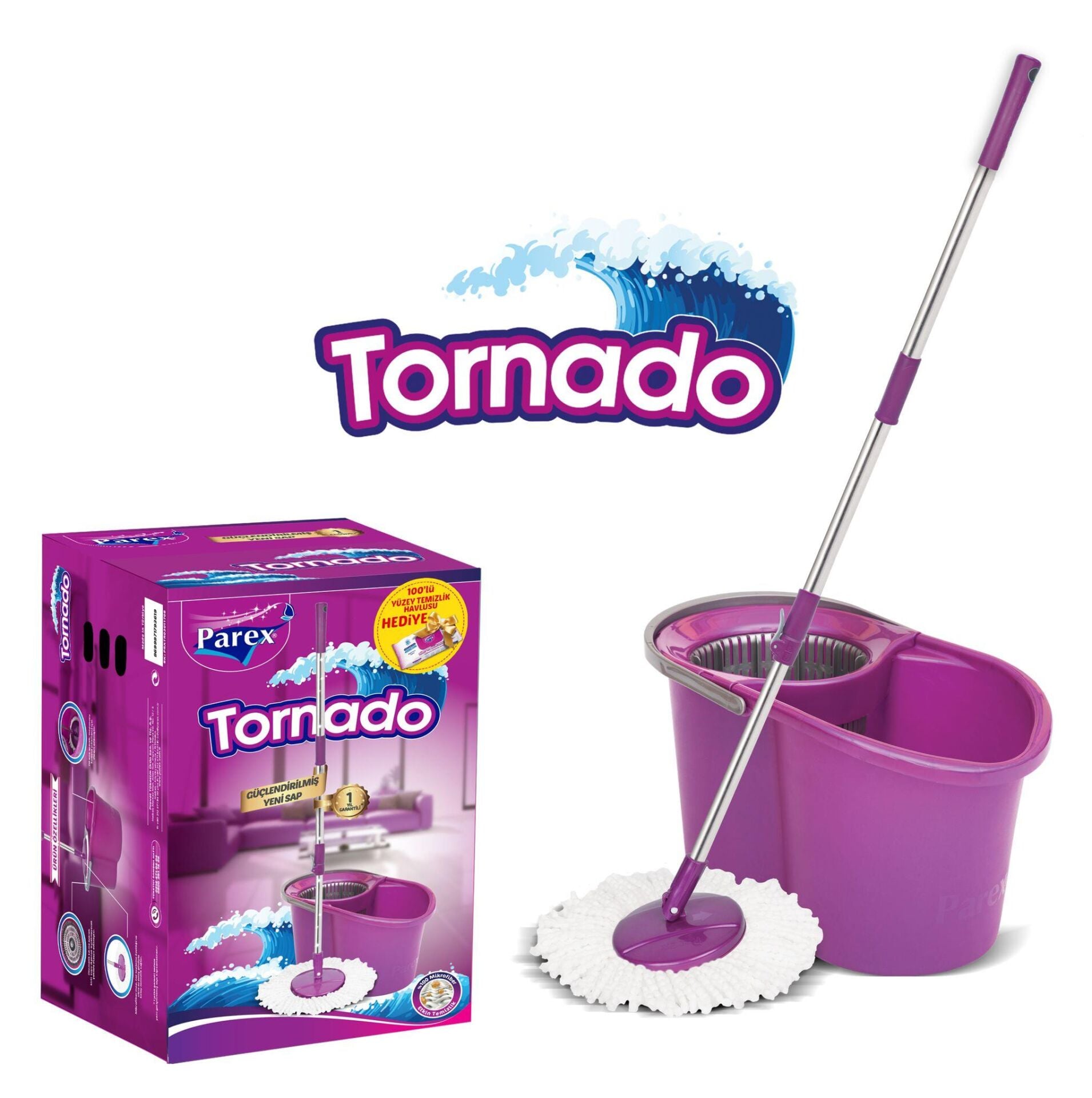 PAREX TORNADO TEMİZLİK SETİ ( YEDEK MOP HEDİYELİ )