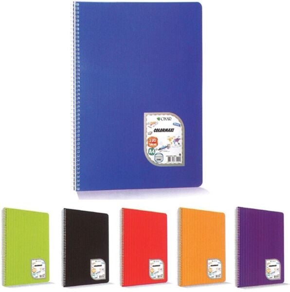 ÇINAR COLORMAXİ PP SPİRALLİ DEFTER 96/1 ÇİZGİLİ A4 73004