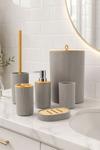VICHY BANYO SETİ 6 PRÇ SÜTLÜ KAHVE VCHY-6868