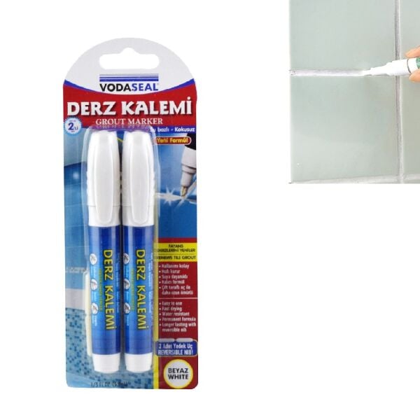 VODASEAL İKİLİ DERZ KALEMİ BEYAZ DRK002