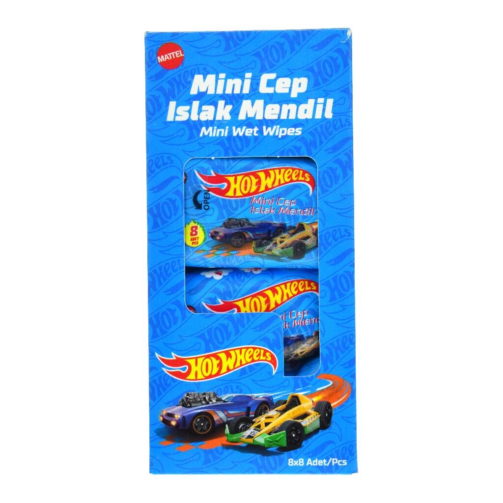 HOTWHEELS ISLAK MİNİ CEP MENDİLİ 8*8