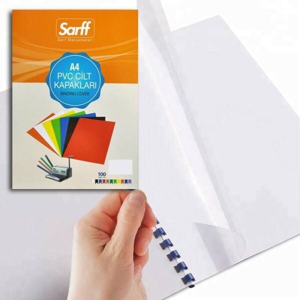 SARFF PVC OPAK BEYAZ A/4 CİLT KAPAĞI 100ADET