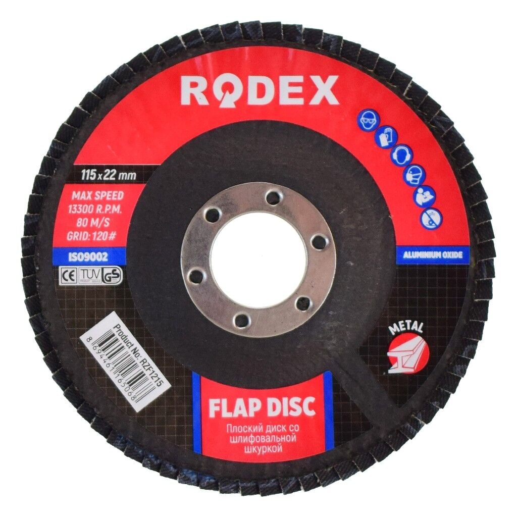 RODEX FLAP DİSK ZIMPARA 115*22MM 120 KUM RZF1215