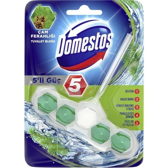 DOMESTOS WC BLOK 5 Lİ GÜÇ ÇAM FERAHLIĞI 50 GR