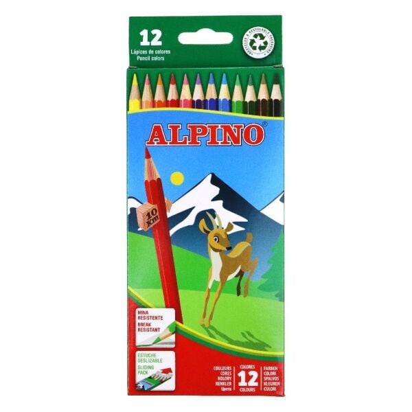 ALPİNO 12 Lİ UZUN KURU BOYA AL-654