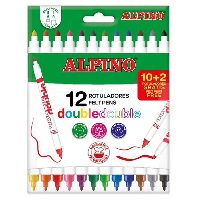ALPINO ÇİFT YÖNLÜ 12Lİ  KEÇELİ KALEM