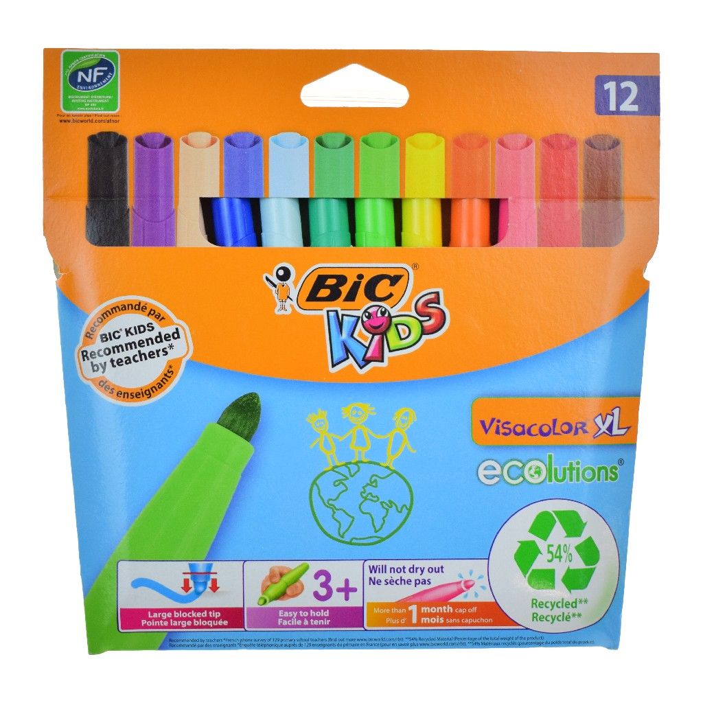 BİC JUMBO KEÇELİ 12 Lİ BOYA KALEMİ