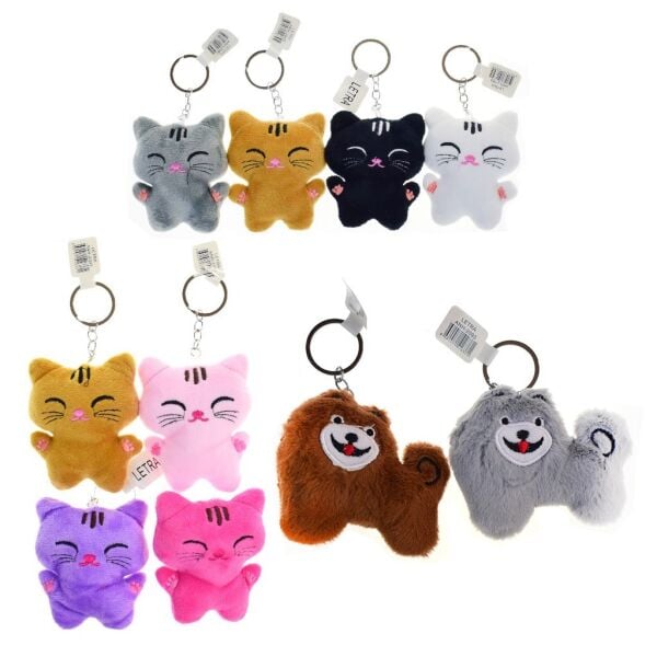 PELUŞ KEDİ-KÖPEK ANAHTARLIK ANH-2093-2095
