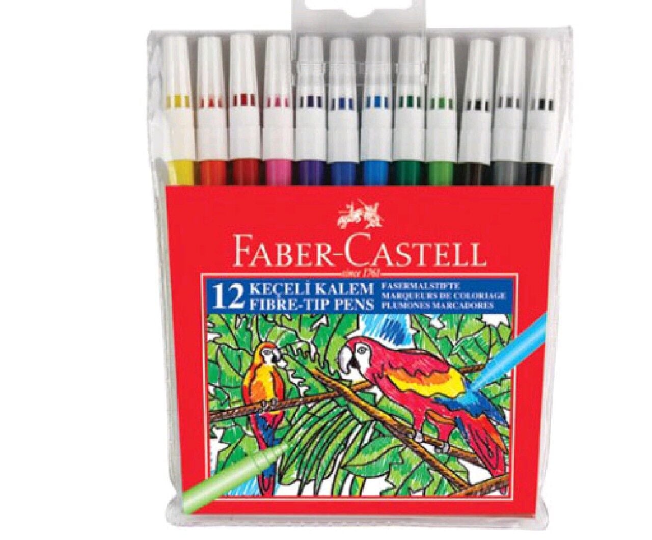 FABER CASTELL YIKANABİLİR KEÇELİ KALEM 12Lİ