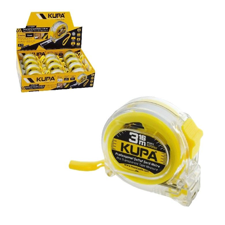 KUPA ŞEFFAF ŞERİT METRE 3*16MM KUP8180