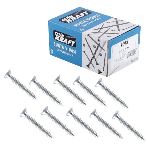 ÇETİN 3,5*40 SUNTA VİDA BEYAZ DIN7505 PK:500