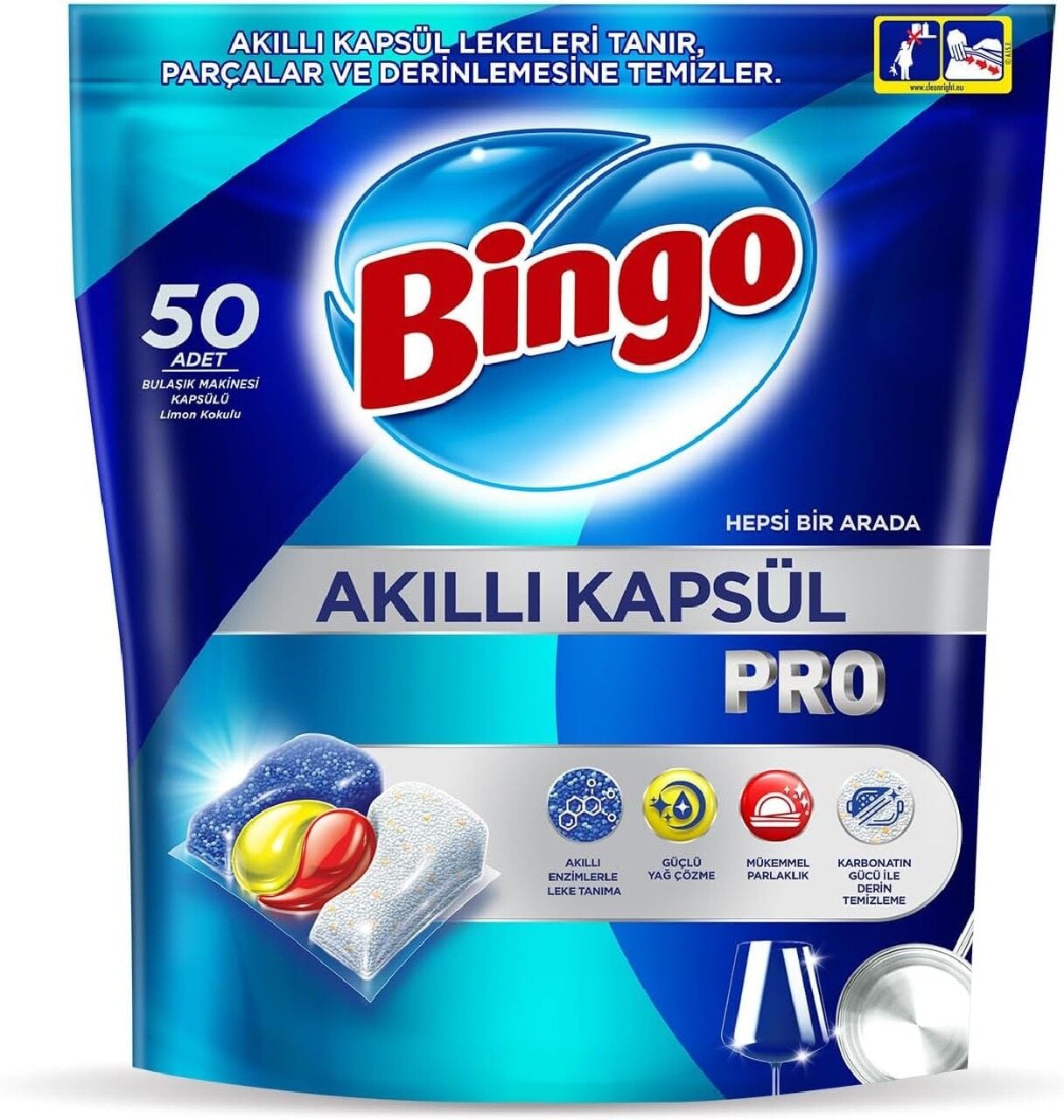 BİNGO AKILLI KAPSÜL BULAŞIK TABLET 50 Lİ