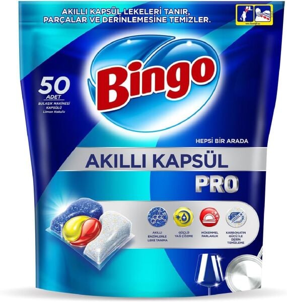 BİNGO AKILLI KAPSÜL BULAŞIK TABLET 50 Lİ