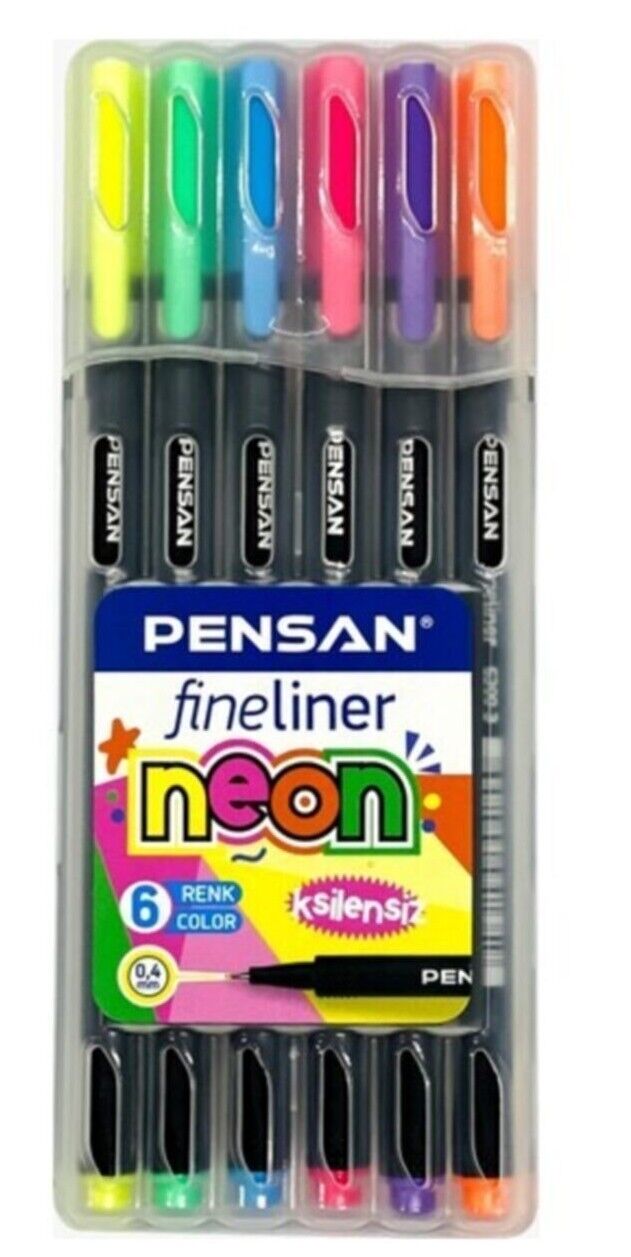 PENSAN 6 LI FİNELİNER NEON KALEM PVC KUTU 6300
