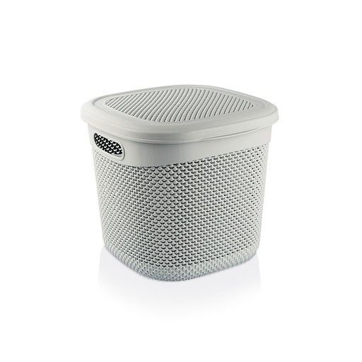 ÜÇSAN DAMLA DESEN KARE KAPAKLI SEPET 15LT M166